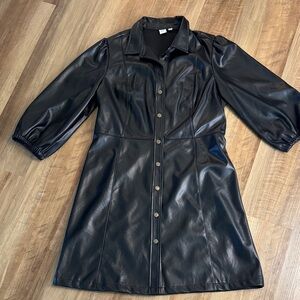 Black Faux Leather Women's dress